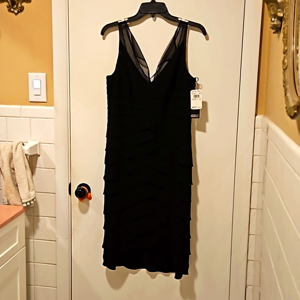 Adrianna Papell black evening dress